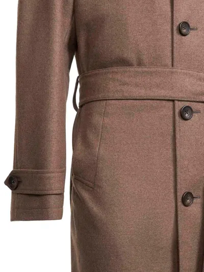 D4.0 Belted Coat In Brown