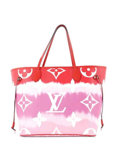 Pre-owned Louis Vuitton Neverfull Nm Limited Edition Escale Monogram Giant Mm Tote Bag In Red