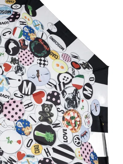 Moschino Patterned-border Printed Umbrella In Brown