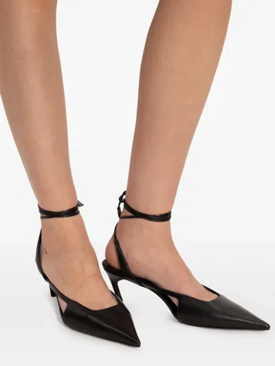 Attico Diane Ankle-tie Pumps In Black