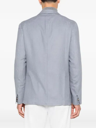 Eleventy Patch-pocket Single-breasted Blazer In Blue