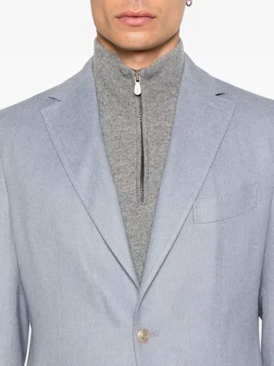 Eleventy Patch-pocket Single-breasted Blazer In Blue