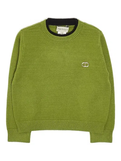 Twinset Round-neck Sweater In Green