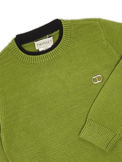 Twinset Round-neck Sweater In Green