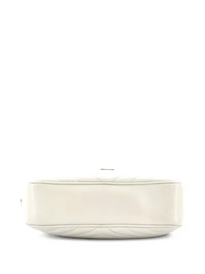 Pre-owned Saint Laurent Lou Camera Bag Matelasse Chevron Leather Small Crossbody Bag In Neutral