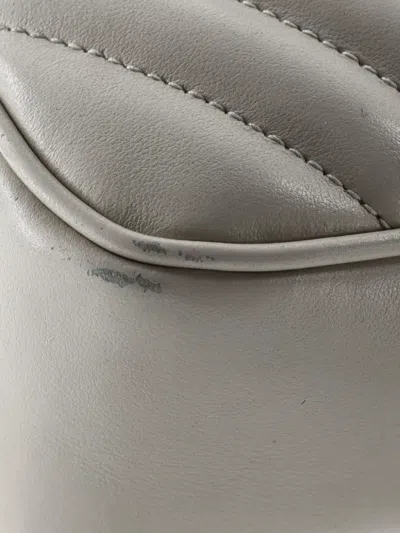 Pre-owned Saint Laurent Lou Camera Bag Matelasse Chevron Leather Small Crossbody Bag In Neutral