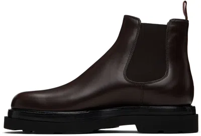 Paul Smith Brown Leather Beard Chelsea Boots In Black