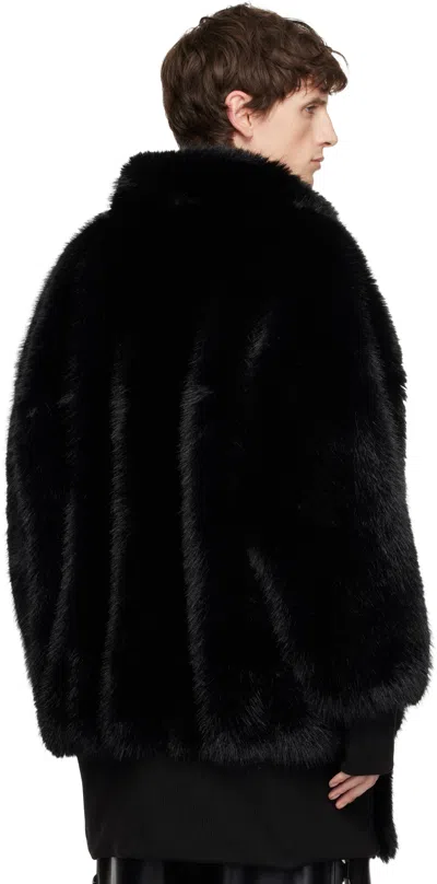 Vaquera Black Faux-fur Bomber Coat In Black