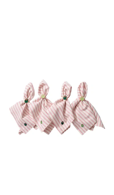 Frasier Sterling Olive You Dinner Napkin Set Of 4 In Multi