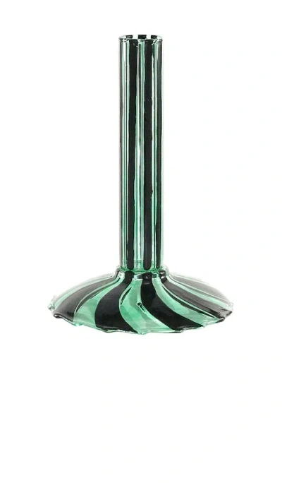 Cody Foster & Co Ribboned Candlestick Holder In Green