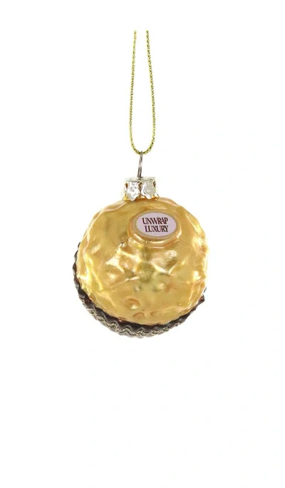 Cody Foster & Co Chocolate Hazelnut Bon Bon Ornament In Gold