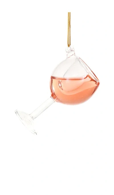 Cody Foster & Co Glass Of Pink Wine Ornament In Multi