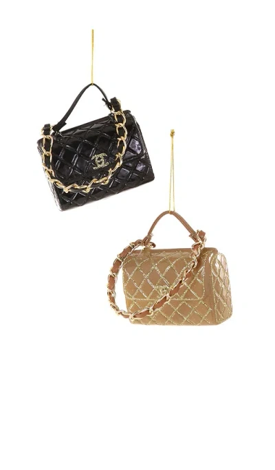 Cody Foster & Co Set Of 2 Luxe Handbags Ornament In Multi