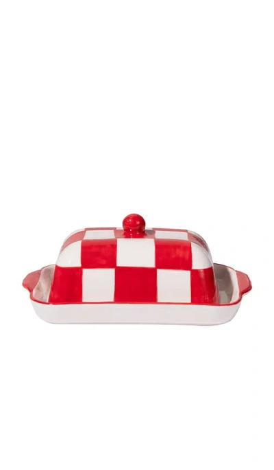 Vaisselle X Revolve Buttercup Butter Dish In Red