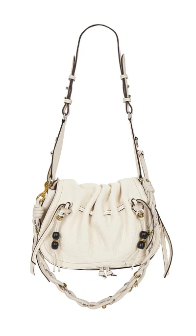 Isabel Marant Bolton Embellished Tasseled Textured-leather Shoulder Bag In White