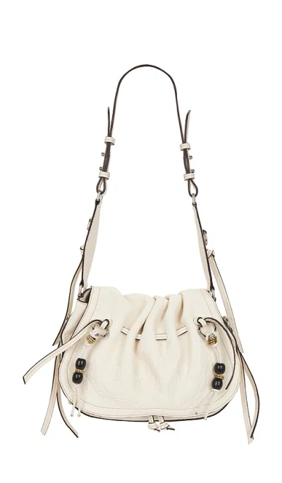 Isabel Marant Bolton Embellished Tasseled Textured-leather Shoulder Bag In White