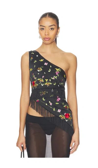 Niihai Lara Fringe Top In Black