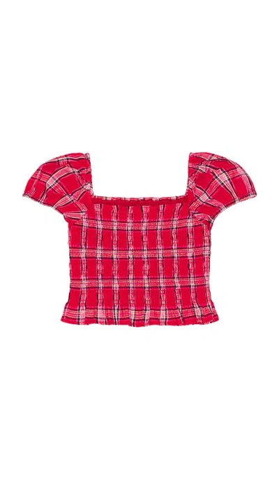 Loveshackfancy Tween Fabielle Top In Red