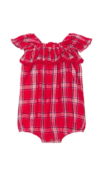 Loveshackfancy Baby Carlita Pinafore In Red