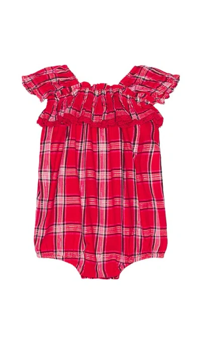 Loveshackfancy Baby Carlita Pinafore In Red