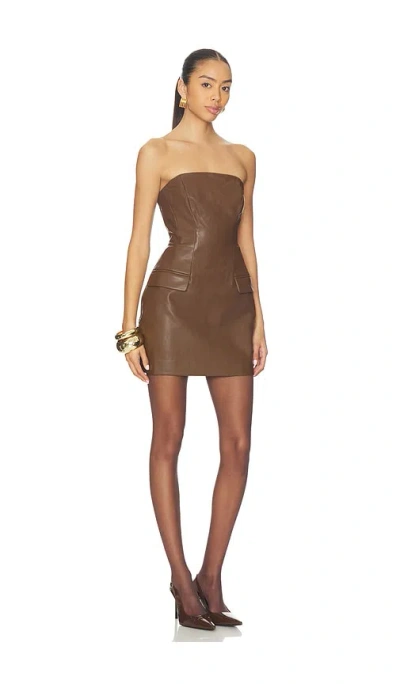 Nicholas Rina Strapless Mini Dress In Brown