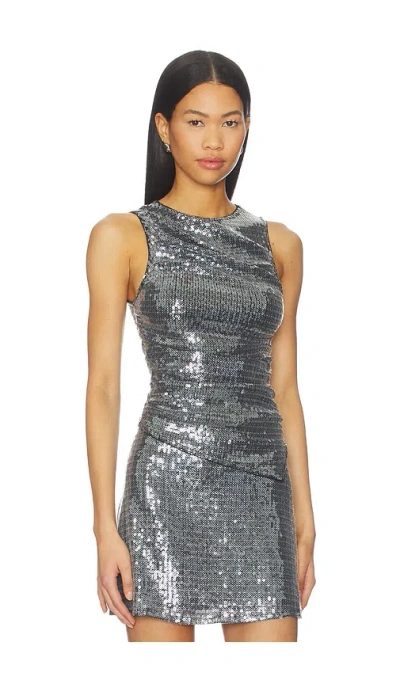 More To Come Morella Ruched Top In Gray