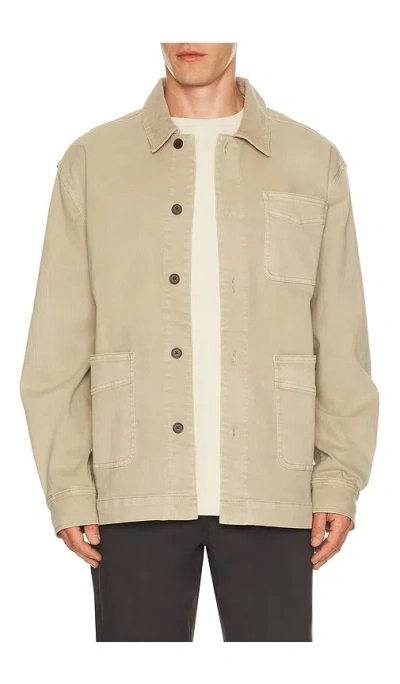 Fair Harbor Seaport Stretch Cotton Blend Chore Jacket In Nude