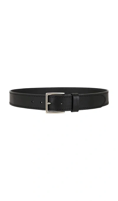 Vince 35mm Flat Belt With Stitched Edge Belt In Black