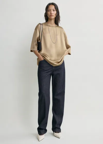 Totême Satin Tee Latte In Brown