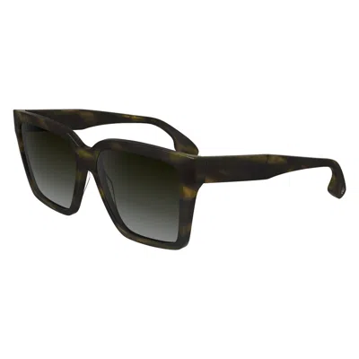 Victoria Beckham Brown Acetate Sunglasses In Green