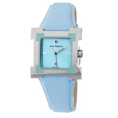 Laura Biagiotti Blue Leather Dress Watch In Blue