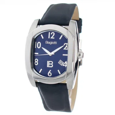 Laura Biagiotti Blue Leather Dress Watch In Black