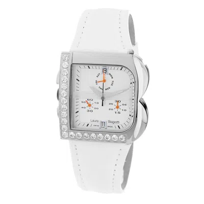 Laura Biagiotti White Leather Dress Watch