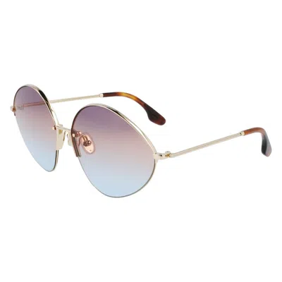 Victoria Beckham Gold Metal Sunglasses In Neutral