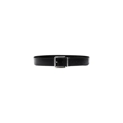 Calvin Klein Black Leather Belt In Black
