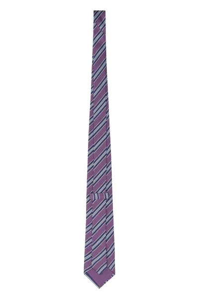 Etro Jacquard Silk Tie In Purple