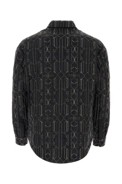 Palm Angels Quilted Shirt In Black
