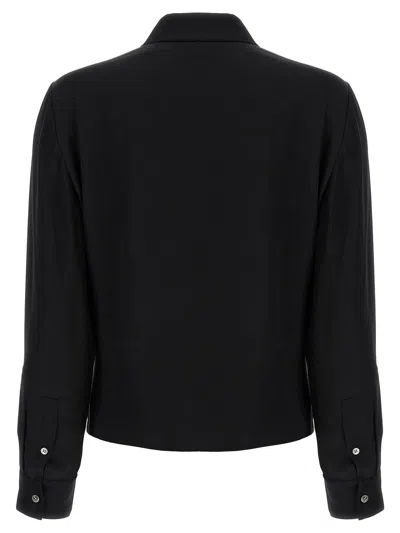 Theory 'pk Label Wrap' Blouse In Black