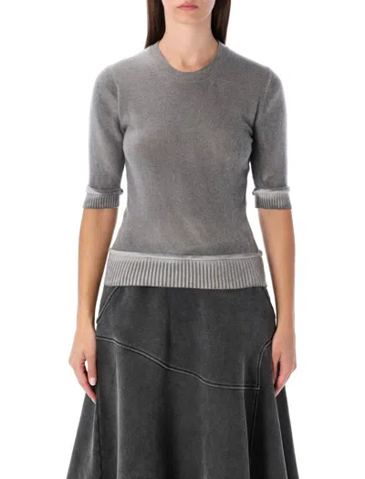 Our Legacy Dual Grey Spray-dye Wool Knit Top In Multi