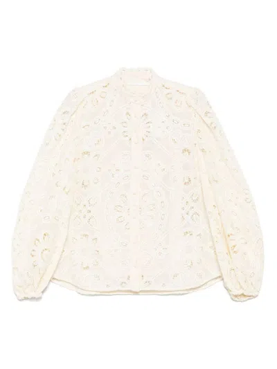 Zimmermann Rhiannon Embroidered Blouse In Neutral