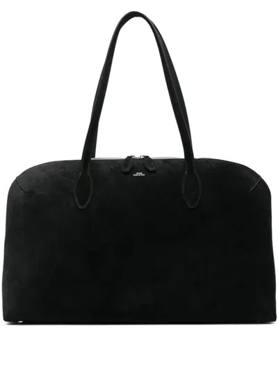 Totême Toteme Women Day Suede Leather Tote Bag In Black
