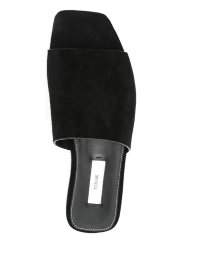 Totême Toteme Women Satin Bandeau Slides In Black