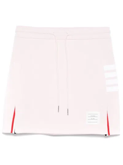 Thom Browne Cotton Mini Skirt Side Stripes In Pink