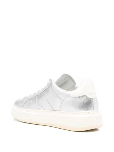 Woolrich Arrow Leather Sneakers In Silver