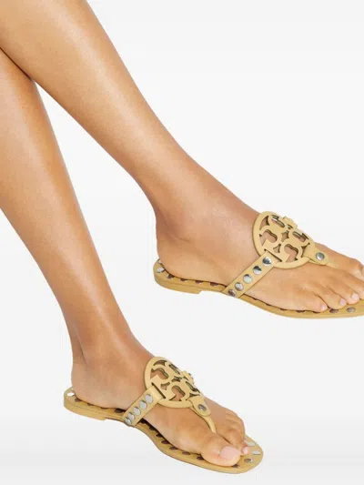 Tory Burch Studded "miller" Sandal In Brown
