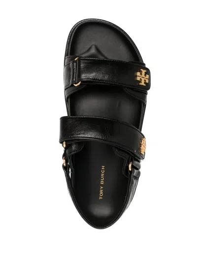 Tory Burch Kira Leather Slingback Sandals In Black