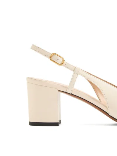 Valentino Slingback Valet Du Roi Pumps In Butter/tobacco In White