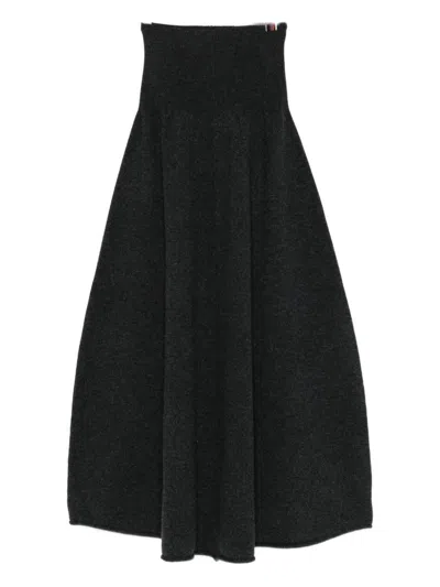 Extreme Cashmere Long Skirt In Black