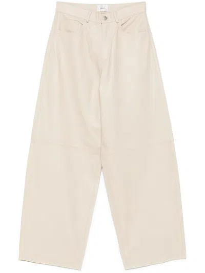 Haikure Bethany Leather Trousers In Neutral