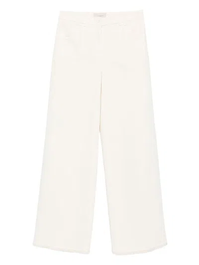 Via Masini 80 Cotton Wide-leg Trousers In Neutral